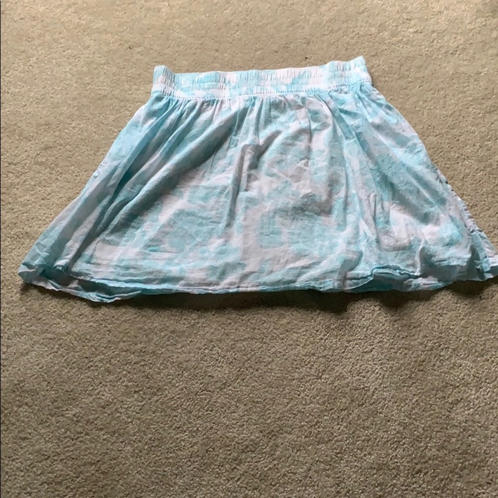 Blue and white floral skirt
